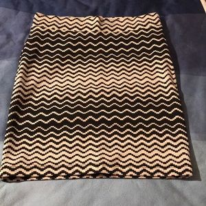 Tribal White and Black Pencil Skirt